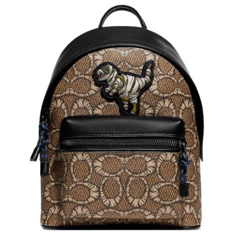COACH COACH X MBJ Charter Leather Backpack Medium Men's Brown & Black