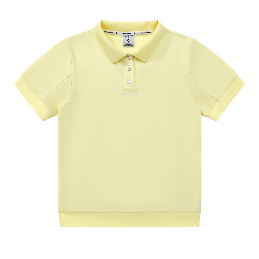 Skechers Elegant Diamond Collection Polo Shirt Unisex Light Gray Yellow