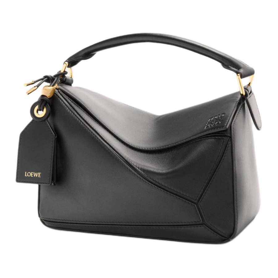 LOEWE Puzzle Napa Lambskin Handbag, Shoulder Bag, Crossbody Bag Small Women's Black