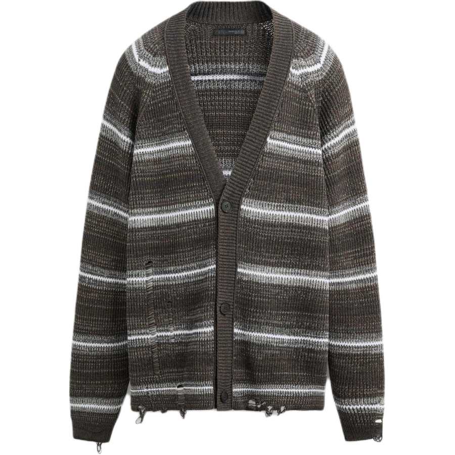 ZARA Knitwear Men's Brown V Neck Moderate Cardigan