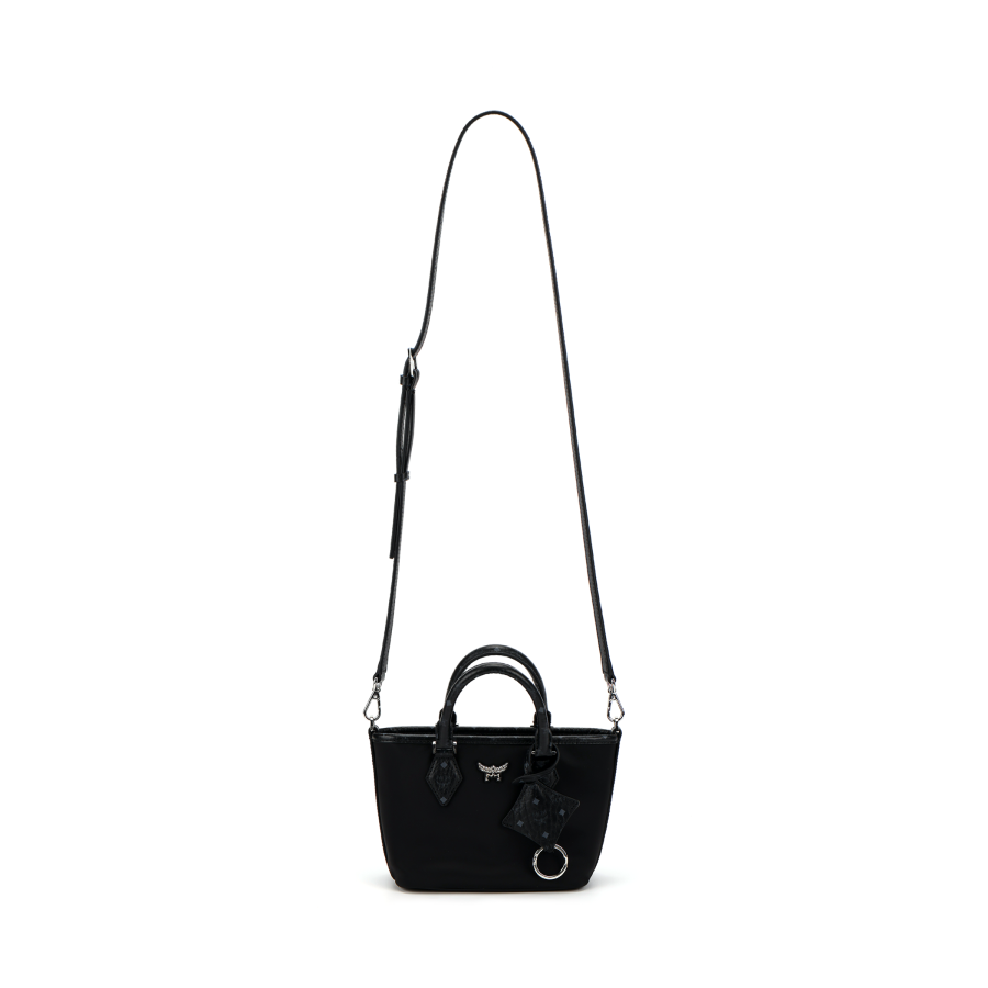 MCM Aren Print Recycled Nylon Tote Bag, Shopping Bag, Crossbody Bag, Handbag Extra Mini Women's Black