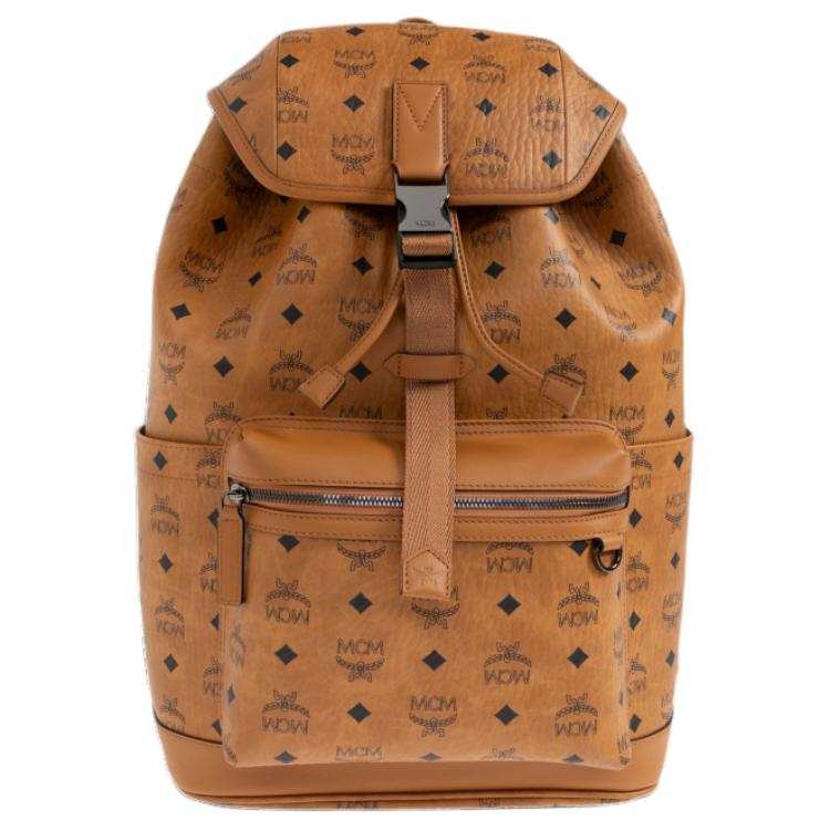 MCM MCM Brandenburg Leather Backpack Medium Women's Brown