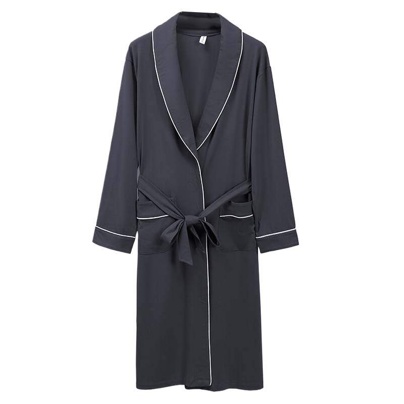 Cotton Gene Sleep Robe Men's Dark Gray