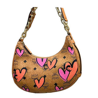MCM Artificial Leather HOBO Shoulder Bag Small Women's Brown