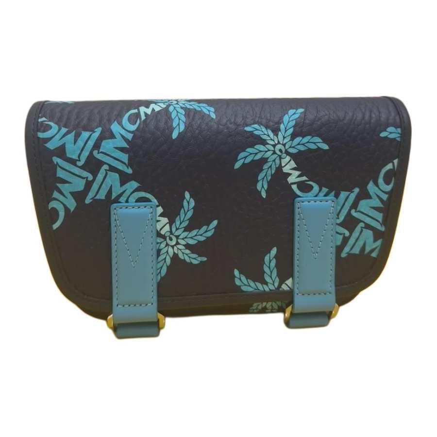 MCM Aren Artificial Leather Crossbody Bags Mini Men's Blue