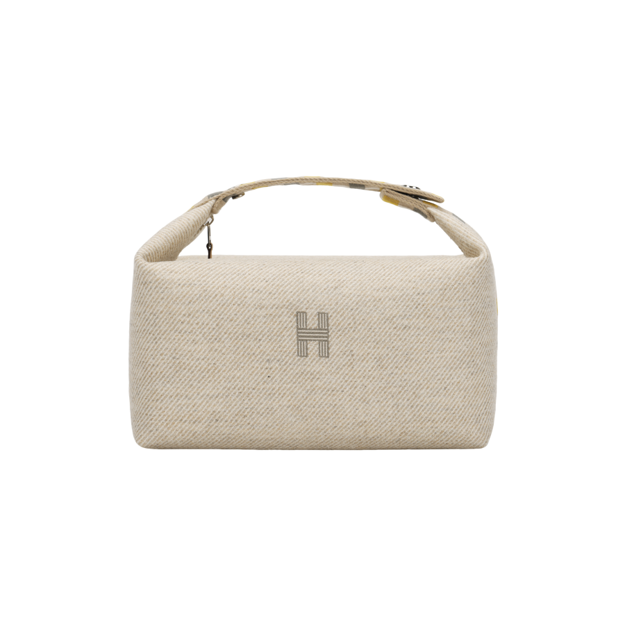 HERMES Bride a Brac Canvas Toiletry Bag Unisex 01 Blanc Pure White