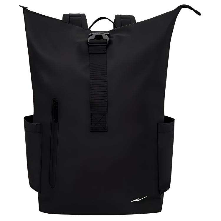 Erke Coated Fabric Backpack Unisex Jet Black
