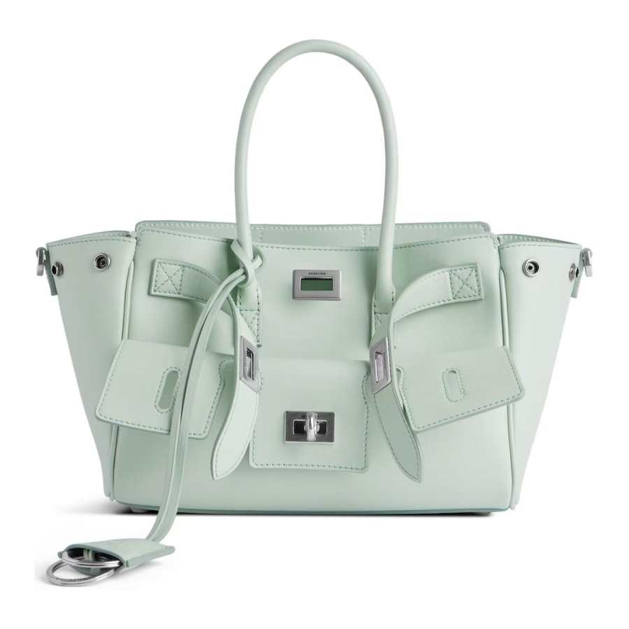 Balenciaga Bel Air Calfskin Tote Bag, Shoulder Bag, Handbag Mini Women's Mineral Green