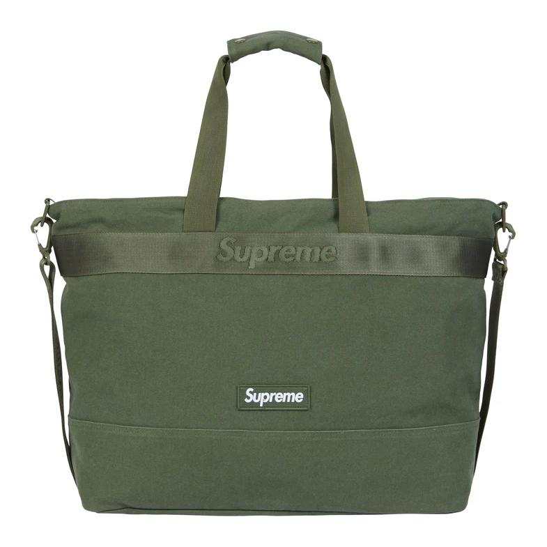Supreme Supreme Canvas Tote Bag, Shopping Bag, Shoulder Bag, Crossbody Bag, Handbag Unisex Olive Green