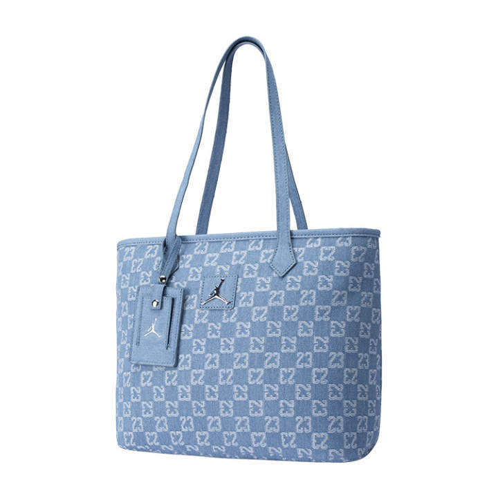 Jordan Jordan Cotton Blend With Recycled Fiber Tote Bag, Shoulder Bag, Handbag Regular Unisex Light Denim Blue