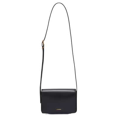 JIL SANDER Calfskin Crossbody Bag, Shoulder Bag Small Women's Black