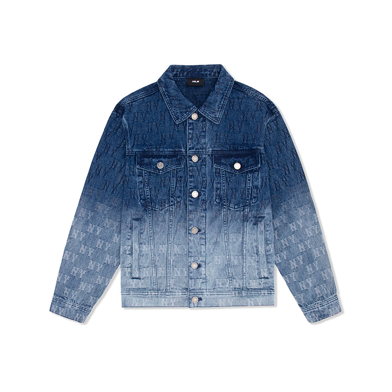 MLB MLB New York Yankees Monogram SS25 Denim Jacket Unisex Dark Marine Blue