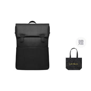 LEVEL8 Pu Backpack Unisex Black