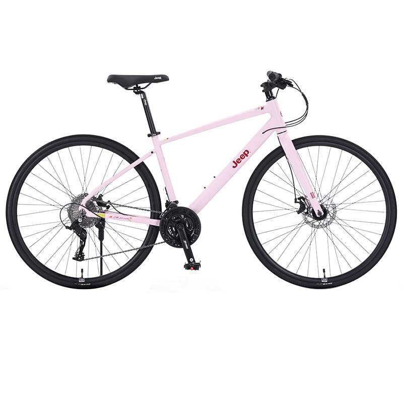 Jeep Road Bike School Bus Entry Level Women's Flat Bar Bike Aluminum Alloy Disc Brake Bike Adults Commute Casual Bike