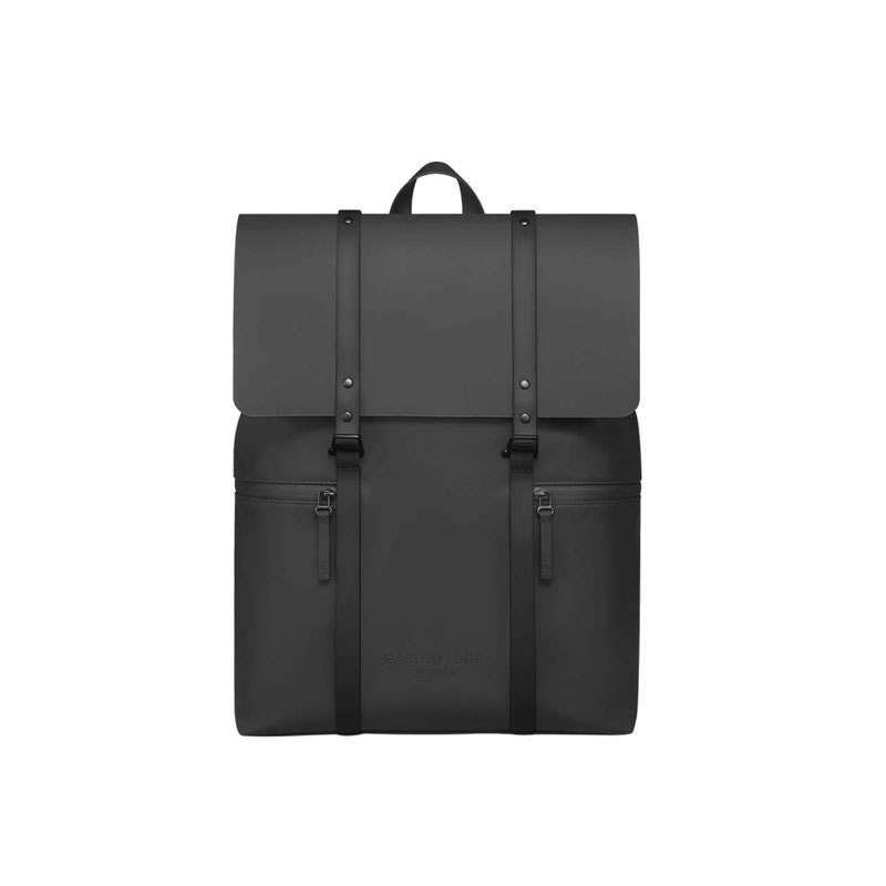 Gaston Luga Gaston Luga PU Polyamide Backpack Large Unisex Elegant Black