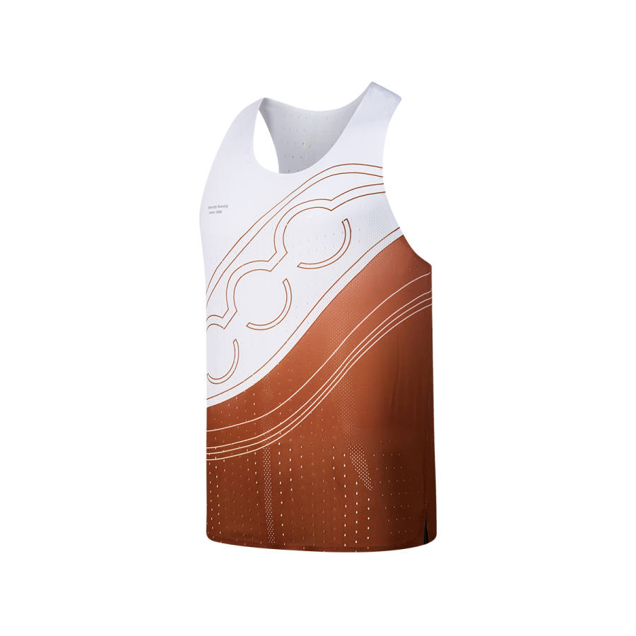Saucony Running Tank Top Men's Gingerbread Orange Gradient Print