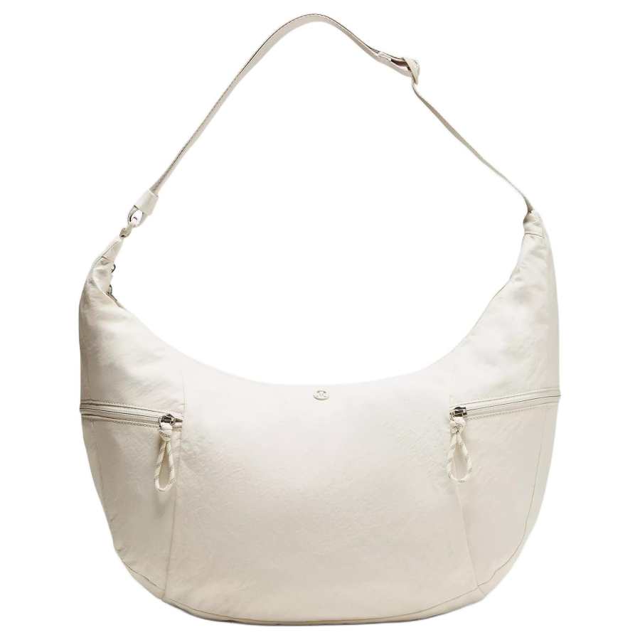 Lululemon Large Slouchy Recycled Nylon Shoulder Bag Large Unisex Light Ivory White