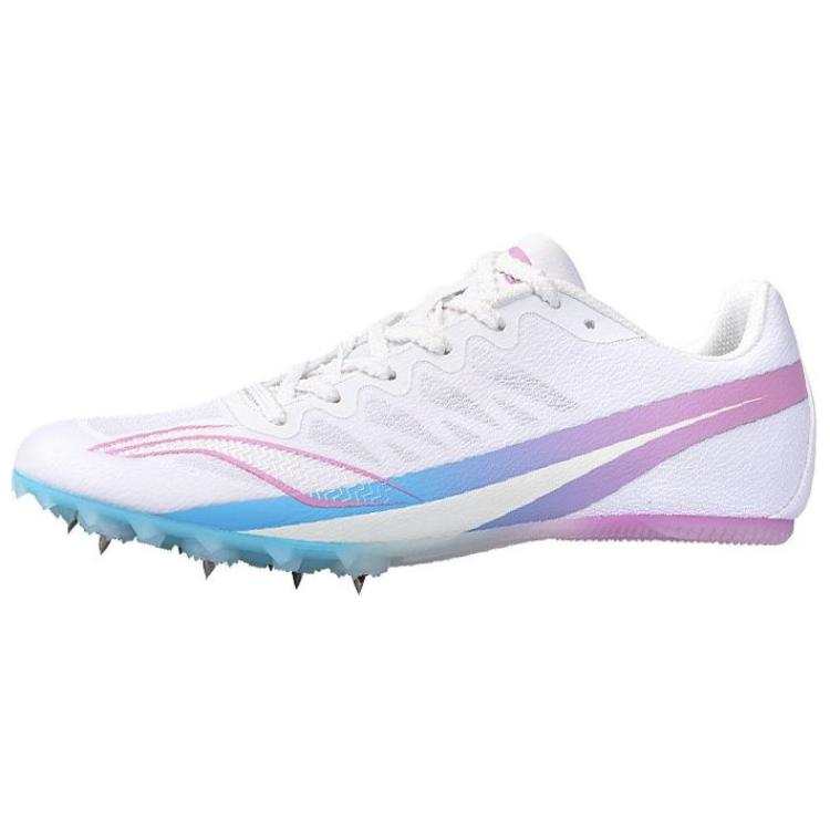 Li-Ning Li Ning Cushioning Slip Resistant Breathable Low top Pebax Outsole Training Running Shoes Unisex White Pink Blue