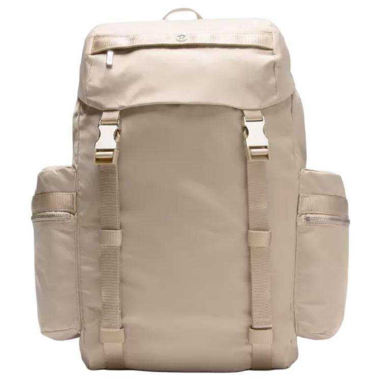 Lululemon Lululemon Wunderlust Nylon Backpack Unisex Oak Brown & Silver