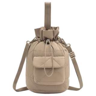 DESCENTE Women's Ski 5.8L Bucket Bag One Shoulder Handbag Outdoor Bag Woven Fabric Brown Women's