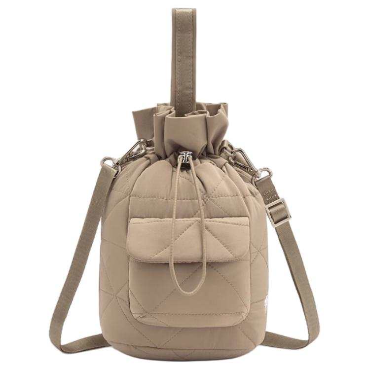 DESCENTE Women's Ski 5.8L Bucket Bag One Shoulder Handbag Outdoor Bag Woven Fabric Brown Women's