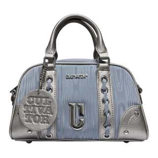 CULTIVATOR Pu Boston Bag Handbag Small Unisex Blue/Sand/Black