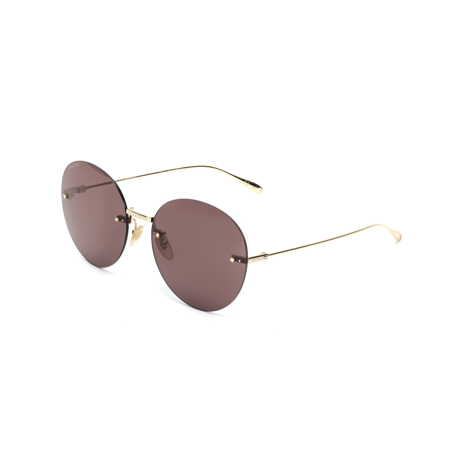 GUCCI Round Sunglasses Women's Gold