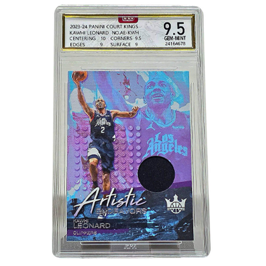 PANINI Kawhi Leonard Player Card, Premium Box Oil Painting Sketch Collection, Clippers Home, Worn Jersey, Cut Material