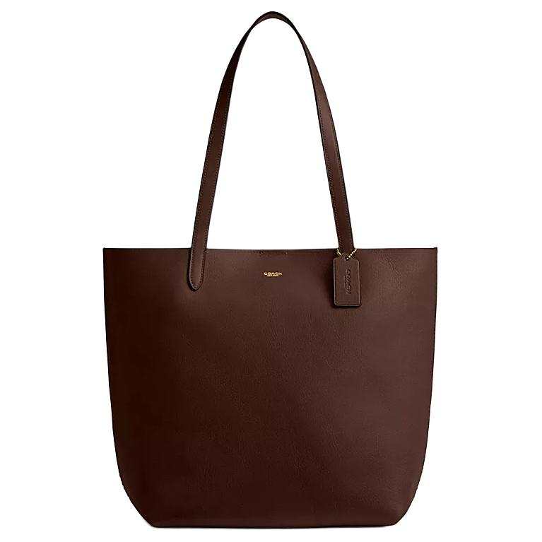 COACH Manhattan Leather Shoulder Bag Large Women's Brown