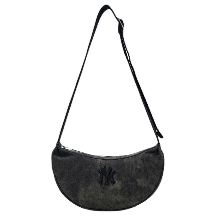 MLB MLB Denim Shoulder Bag Unisex Charcoal Gray/Hemp Sandy Brown