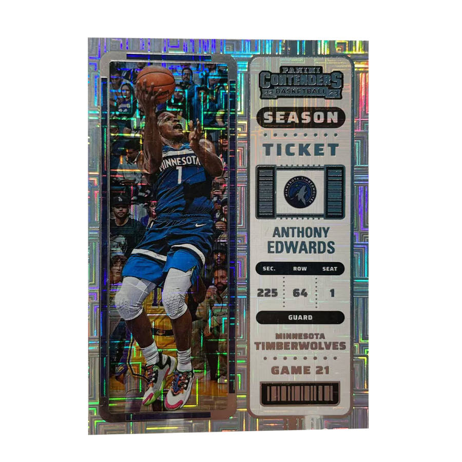 PANINI 2022 23 Timberwolves, Anthony Edwards, Huzi, Ball Game Ticket Refringence, Collection Classic Sports Cards 1 Pc
