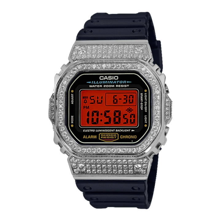 CASIO CASIO Custom Collection Electronic Movement Resin Strap Watch Unisex Red Watch Dial