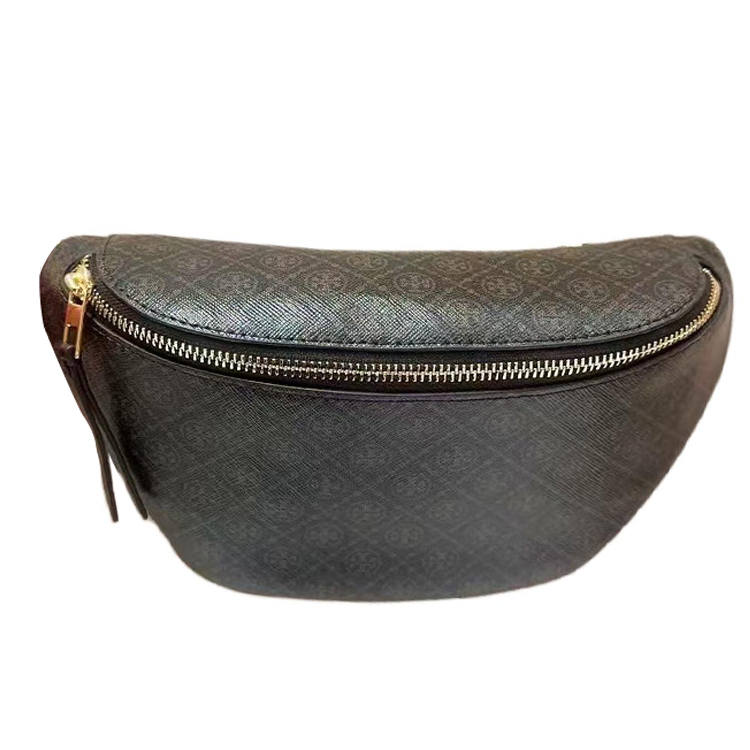 TORY BURCH T Monogram Coated Canvas Fanny Pack Mini Women's Black Brown