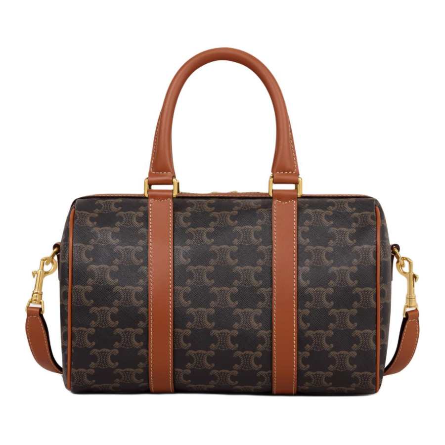 CELINE Triomphe Cow Leather Crossbody Handbag Medium Women's Tawny