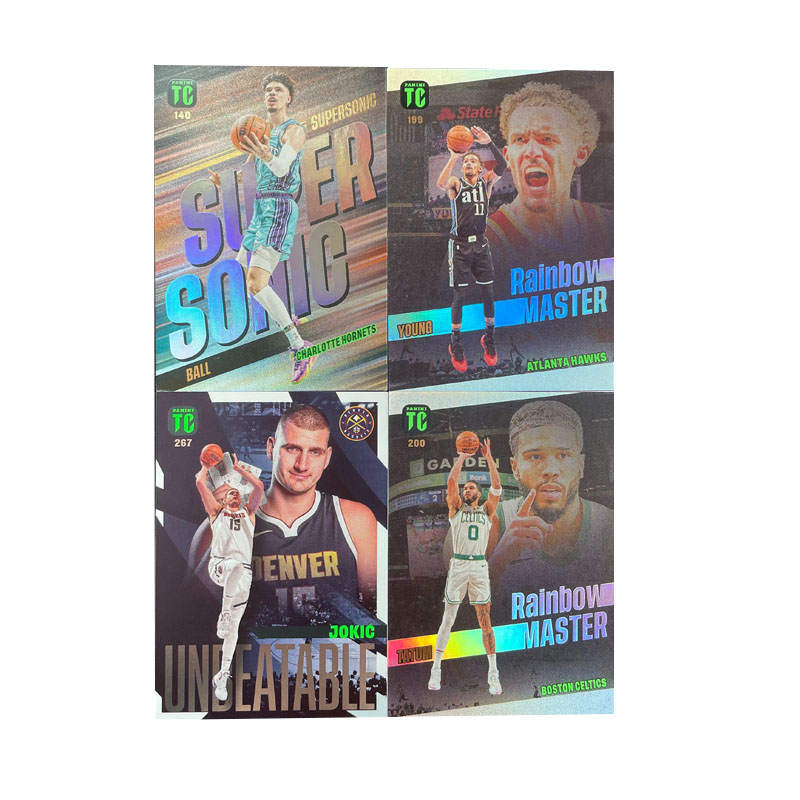 PANINI 2023 24TC Three Balls+Trey, Yao+Nikola Jokic+Tatum, T Shirt, Star Cards, Card Collection Pass Sports Cards 4 Pcs