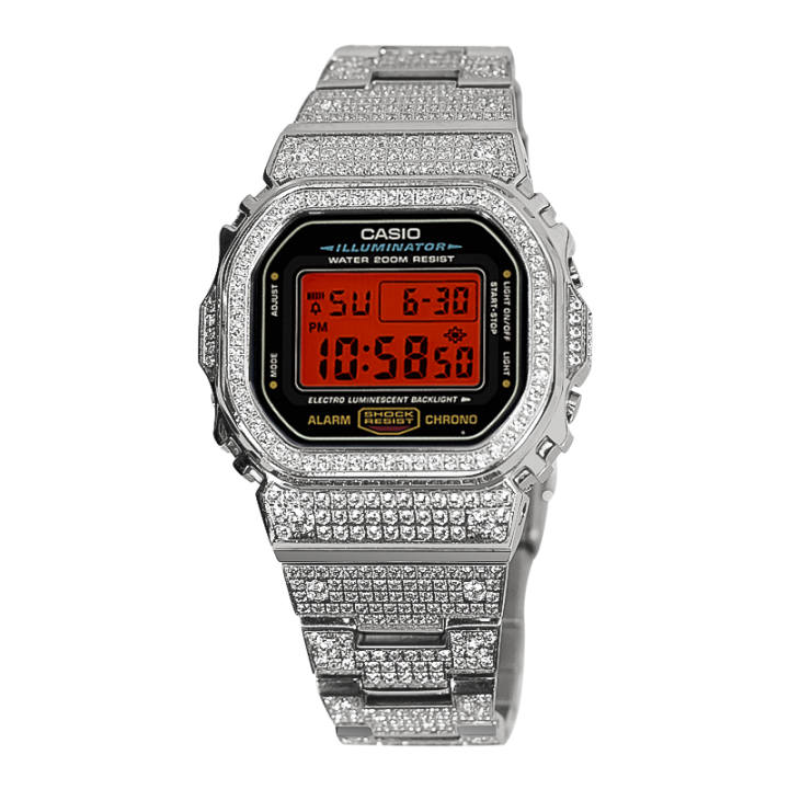 CASIO CASIO Custom Collection Electronic Movement Stainless Steel Watchband Watch Unisex Red Watch Dial