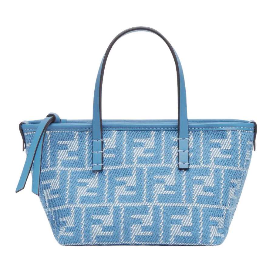 FENDI Cotton Tote Bag, Shopping Bag, Shoulder Bag, Crossbody Bag, Handbag Mini Women's Blue