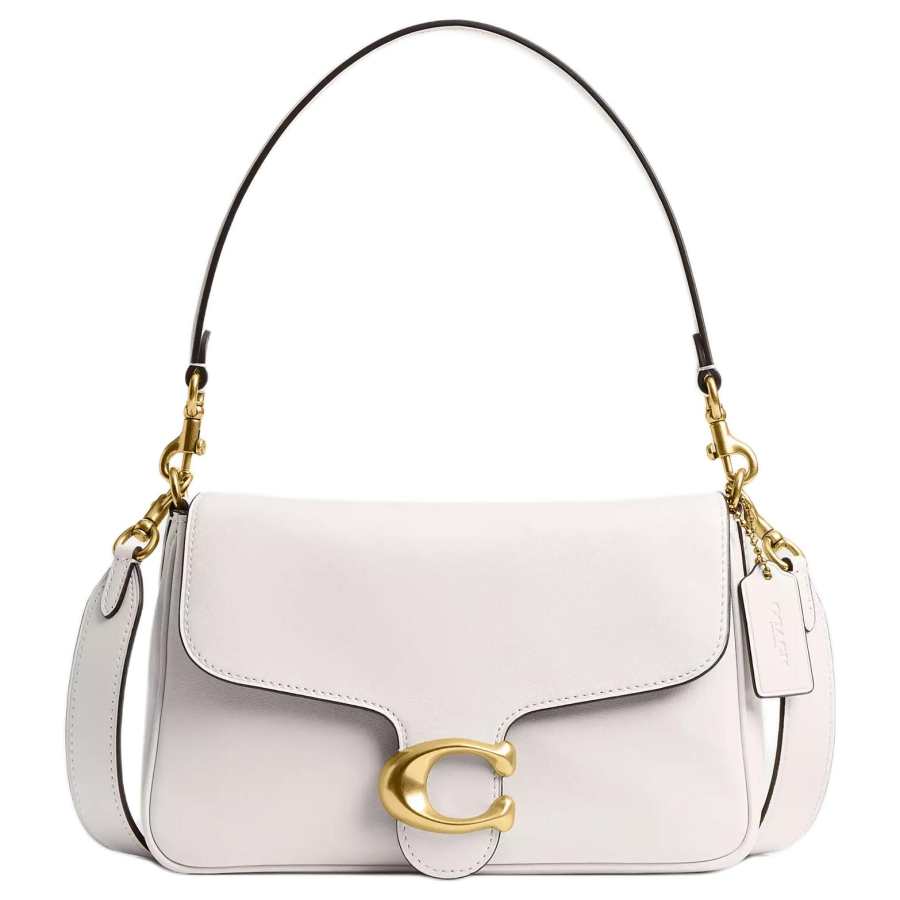 COACH Soft Tabby Leather Shoulder Bag, Crossbody Bag, Handbag Medium Women's White