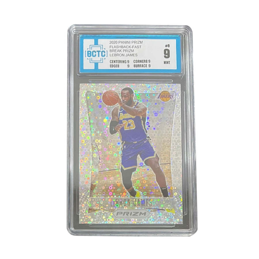 PANINI 2020 21 Prizm LeBron James Lakers, LeBron James, Bubbles, 9 Points, Autographed Card Graded Cards 1 Pc