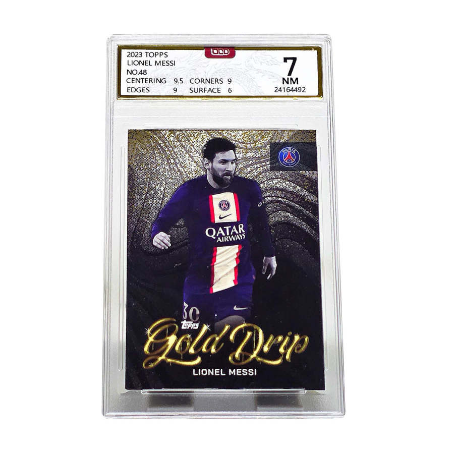 Topps Messi Player Card, Golden Paris Era, Inception Space, Sketch Sand Gold Collection, Gothic Dark Shadow Close Up