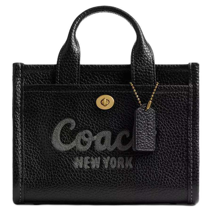 COACH Cargo Pebble Leather Tote Bag, Shopping Bag, Shoulder Bag, Crossbody Bag, Handbag Small Women's Black