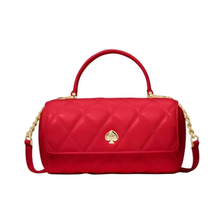 Kate Spade Cow Leather One Shoulder Handbag Women's Rubies Red