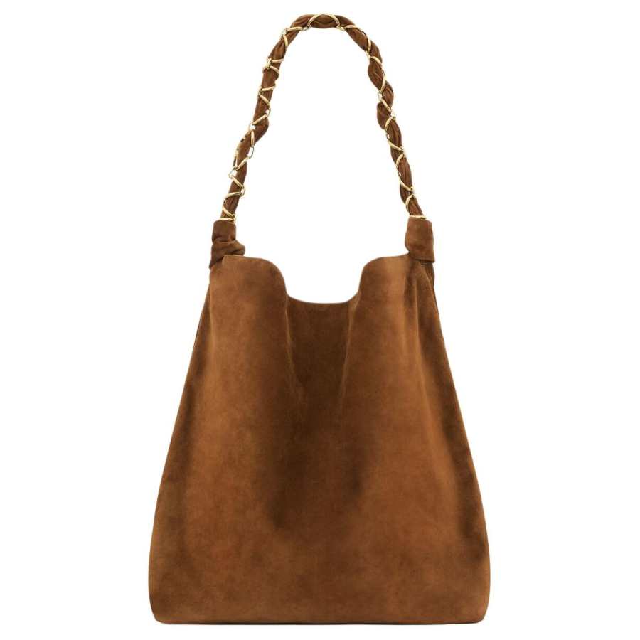 SAINT LAURENT Calfskin Shoulder Bag Women's Warm Caramel Cognac