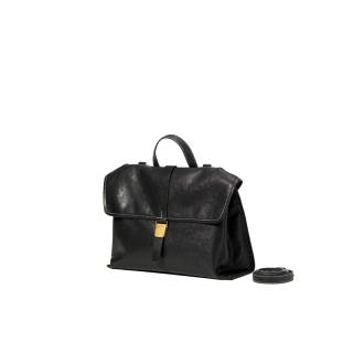 Songmont Cow Leather Briefcase, Backpack Unisex Smoky Ink Black/Sandalwood Brown