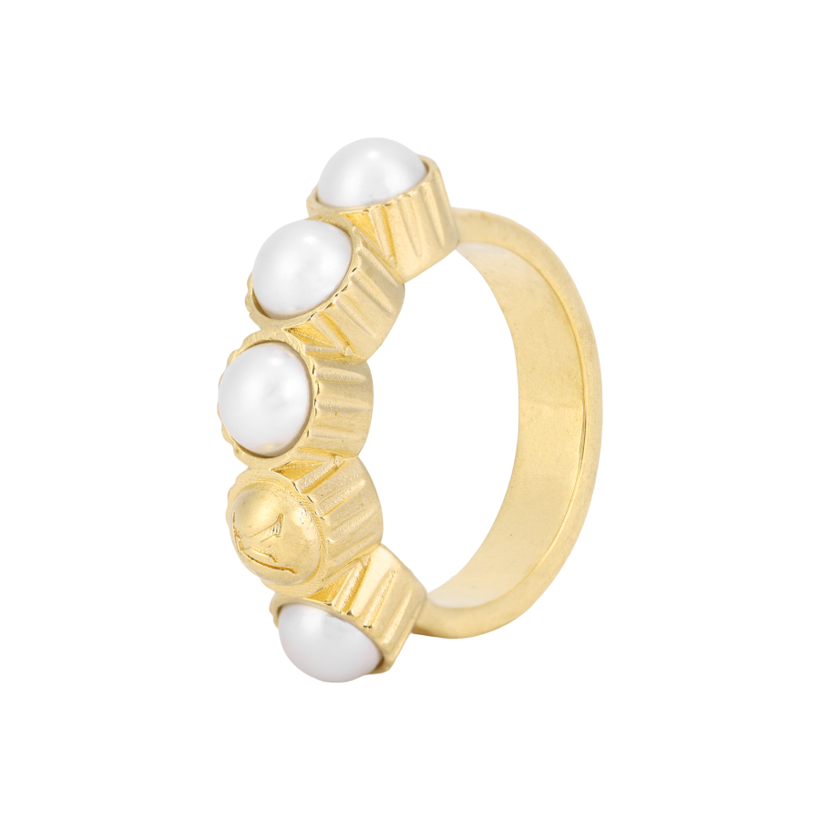 LOUIS VUITTON DYNASTY Brass, Glass Rings Unisex Gold