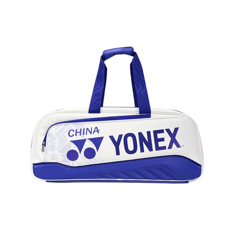YONEX Artificial Leather Gym Bag Unisex White Dark Blue