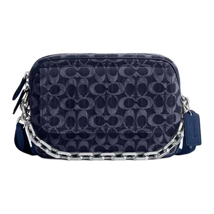 COACH COACH Charter Denim One Shoulder Handbag Medium Men's Dark Blue
