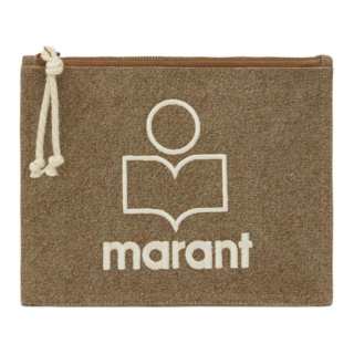 ISABEL MARANT Netia Cotton Clutch Women's Dark Khaki Color
