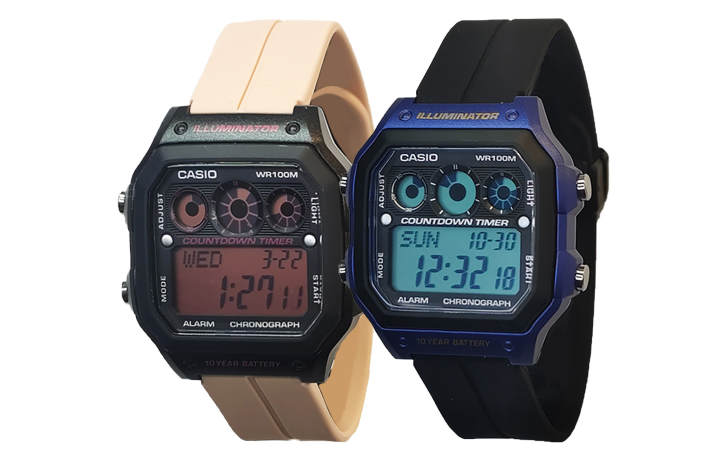 CASIO CASIO Custom Collection Quartz Movement Silicone Strap Watch Unisex Black Dial