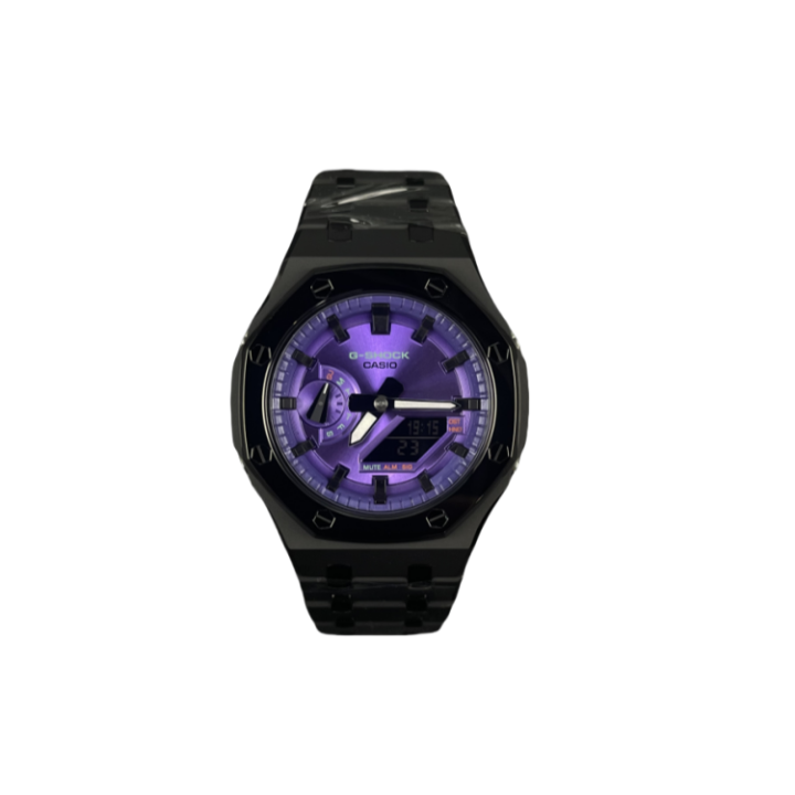 CASIO CASIO Custom Collection Black Iron Box Quartz Movement Unisex Purple Watch Dial